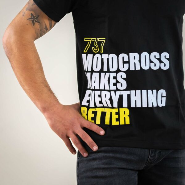 t-shirt Motocross makes everything better Noir 737 Motif