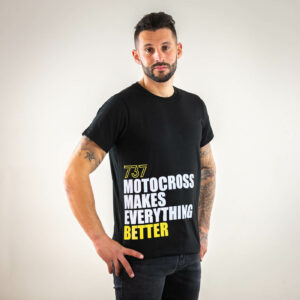 t-shirt Motocross makes everything better Noir 737 Homme